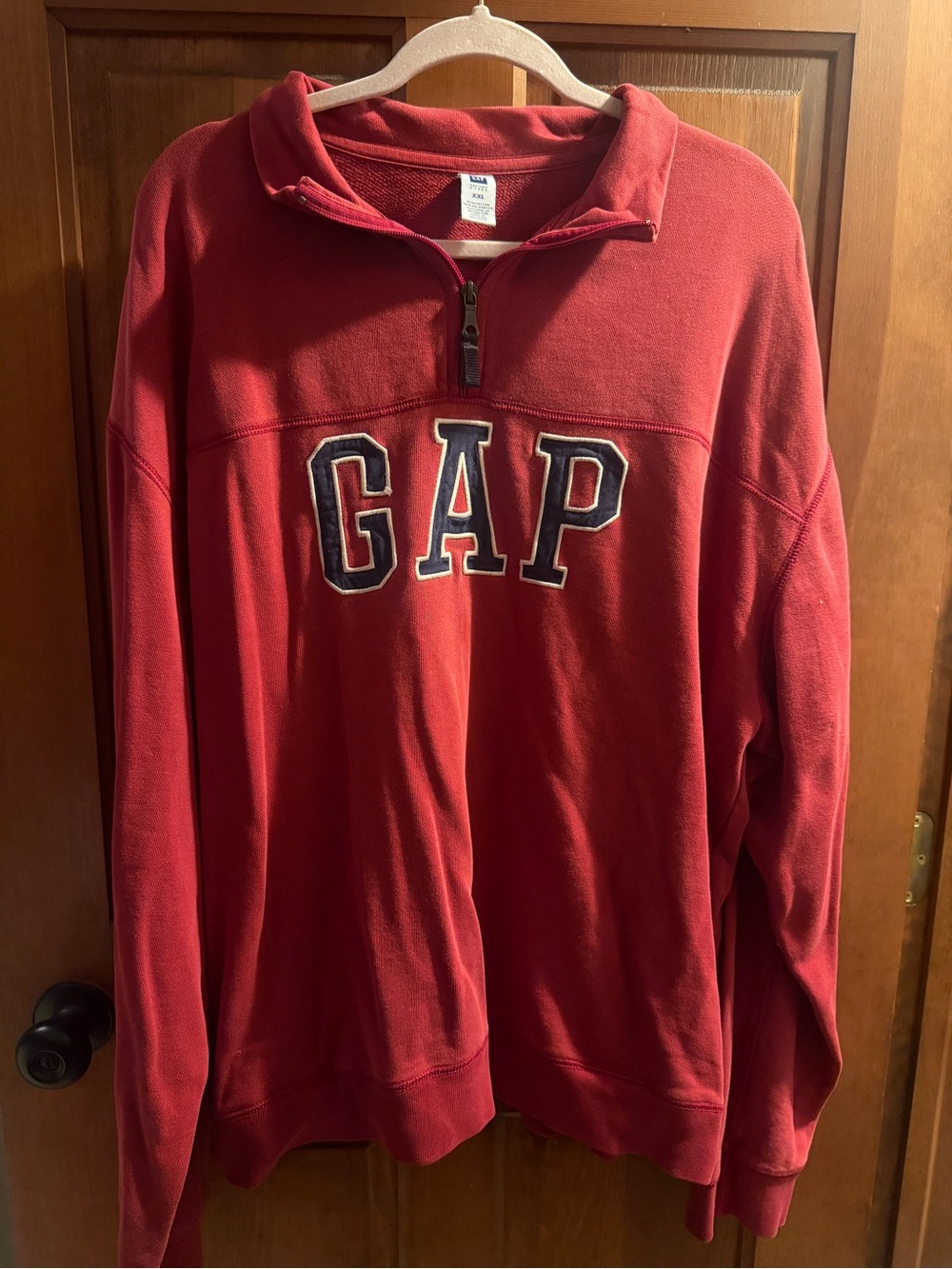 GAP Red Zip-Up Fleece Pullover